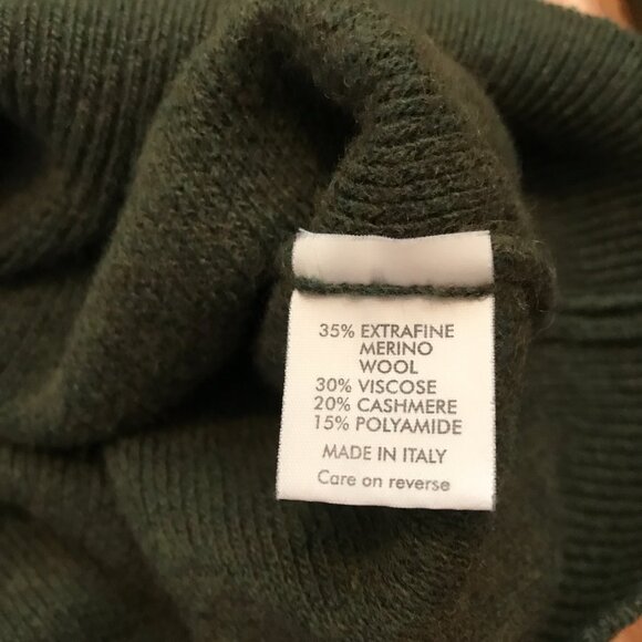Barneys New York Green Crewneck Wool Cashmere Sweater Size M - Picture 4 of 6
